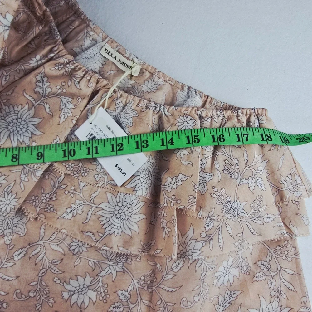 Ulla‎ Johnson NWT Goldie Blouse Rose Audrey Floral One Shoulder Ruffle Bow Top 4